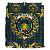 Dundas 02 Tartan Crest Bedding Set - Golden Thistle Style